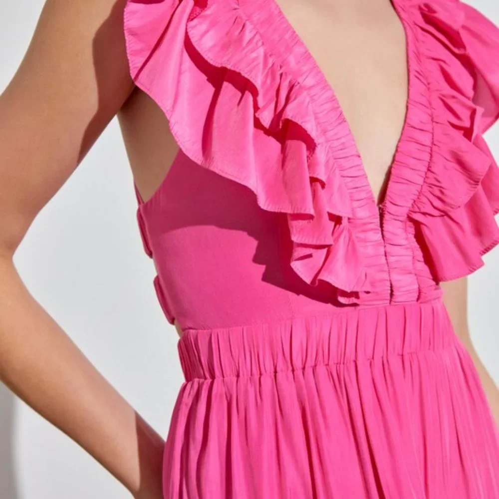 BACK CROSS RUFFLE DRESS - Picture 2 of 4